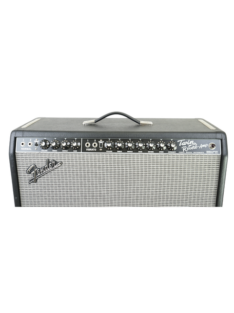 A Fender Twin Reverb guitar amplifier isolated on a white background.